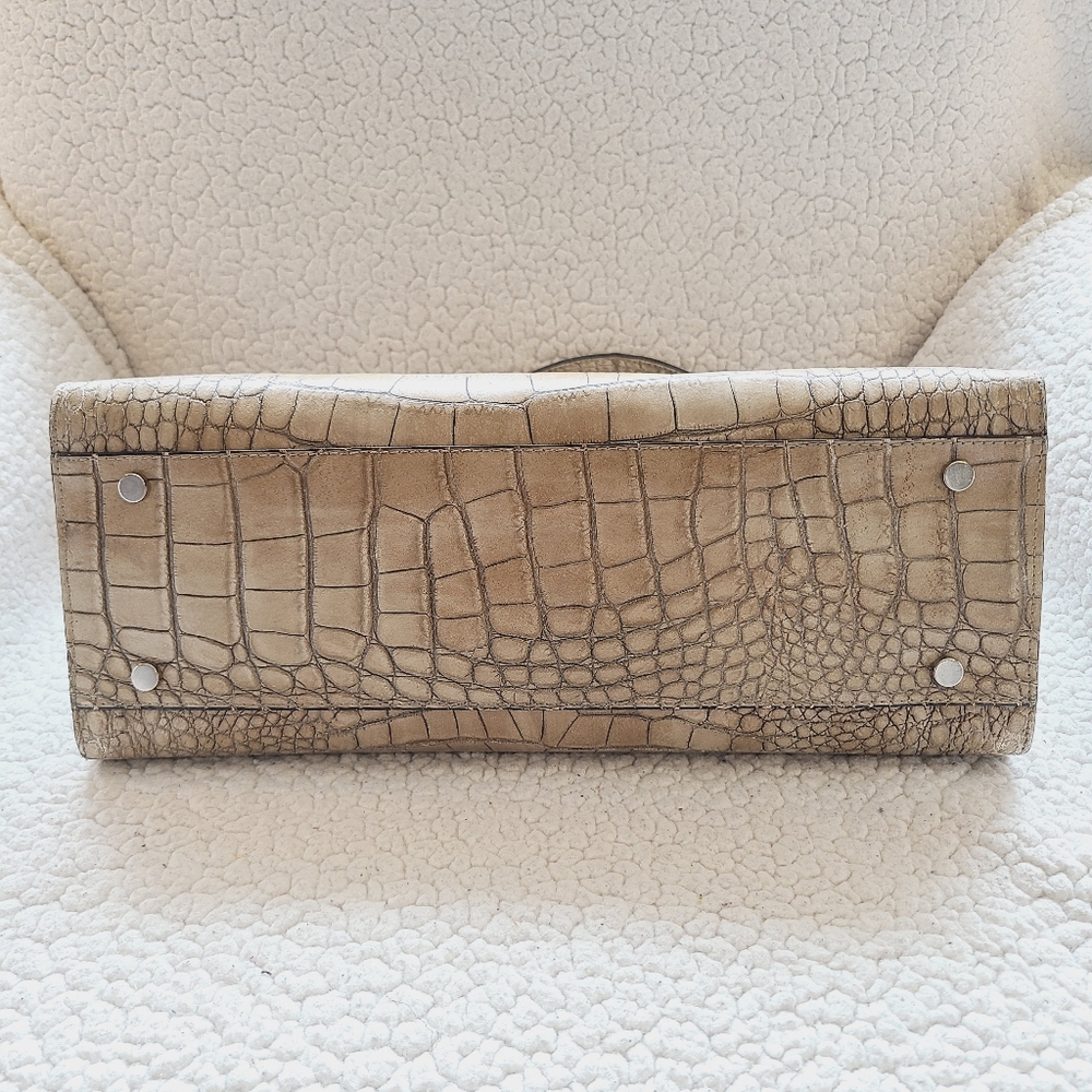 Claudia Firenze Croc Embossed Leather Handbag - Picture 6 of 12